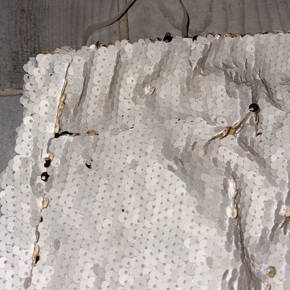 BRAND NEW NEVER WORN W TAG SEQUIN CREAM TUBE TOP - Picture 3 of 8